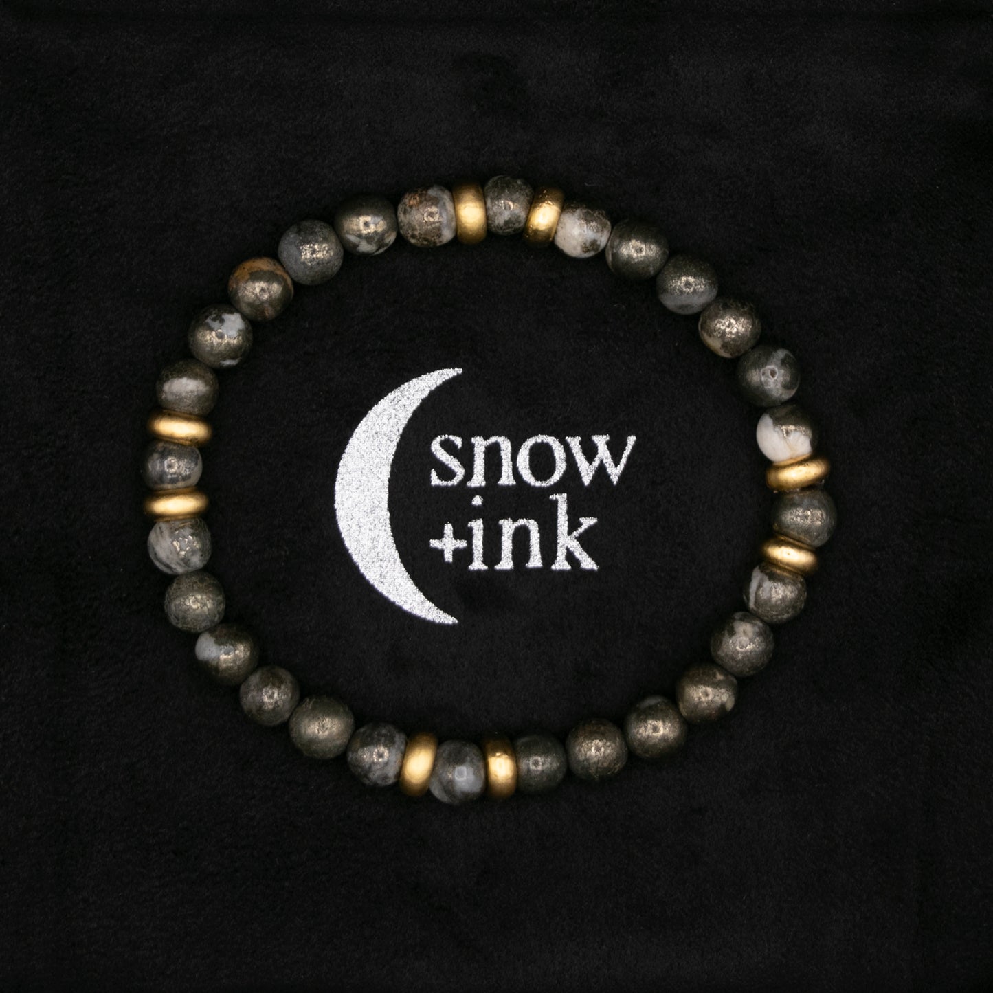 Gold + White Pyrite 6mm