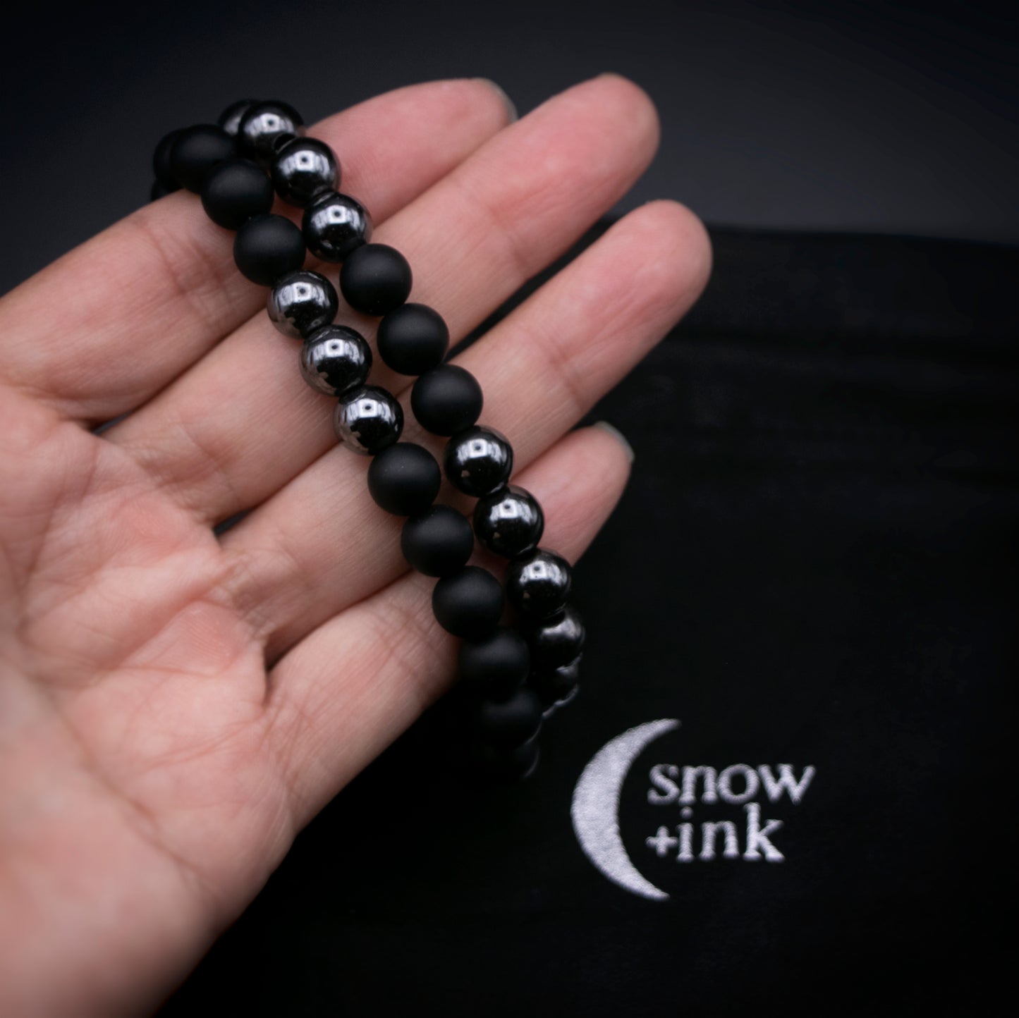 Hematite + Matte Onyx Bracelet
