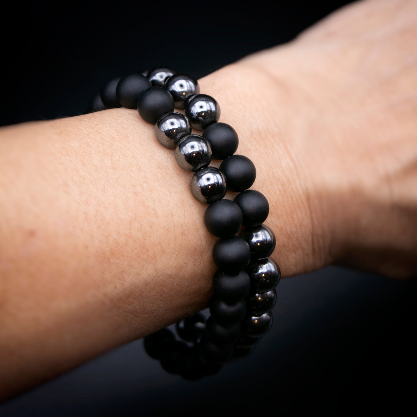 Hematite + Matte Onyx Bracelet