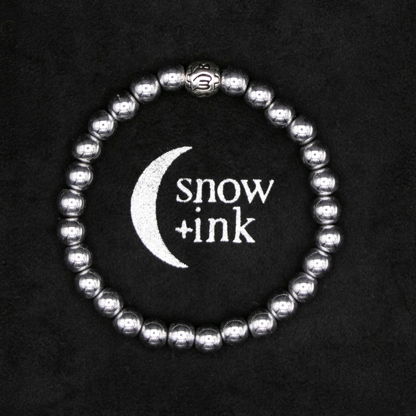 Silver Hematite Crystal Bracelet 6mm
