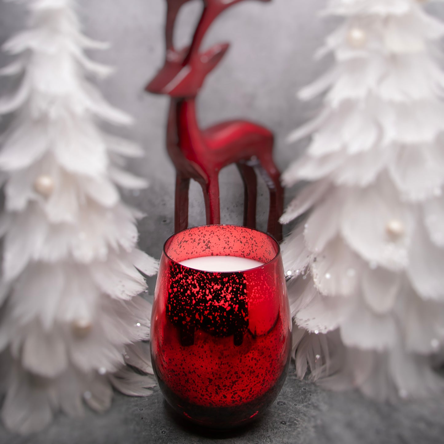 Red Wine Glass Christmas Candle