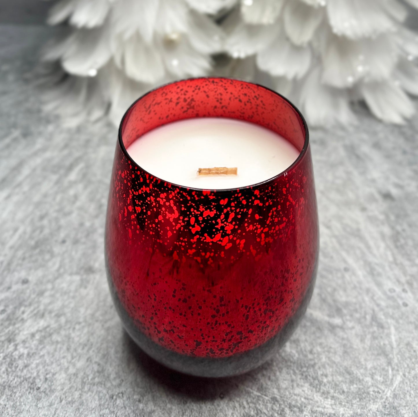 Red Wine Glass Christmas Candle