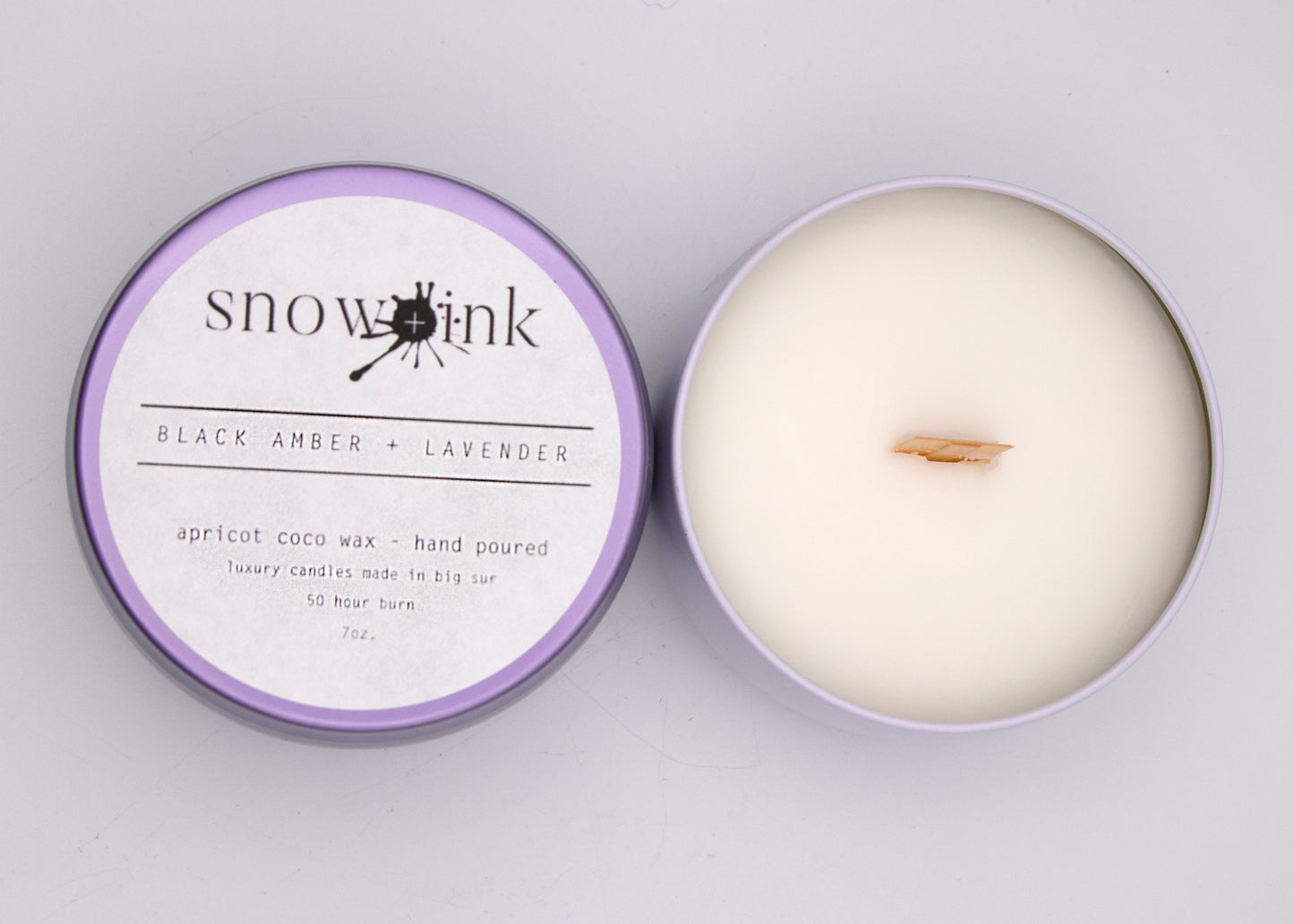 Black  Amber + Lavender Candle Tin