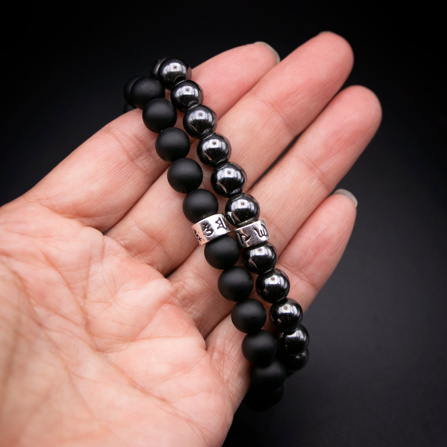 Hematite + Matte Onyx Bracelet