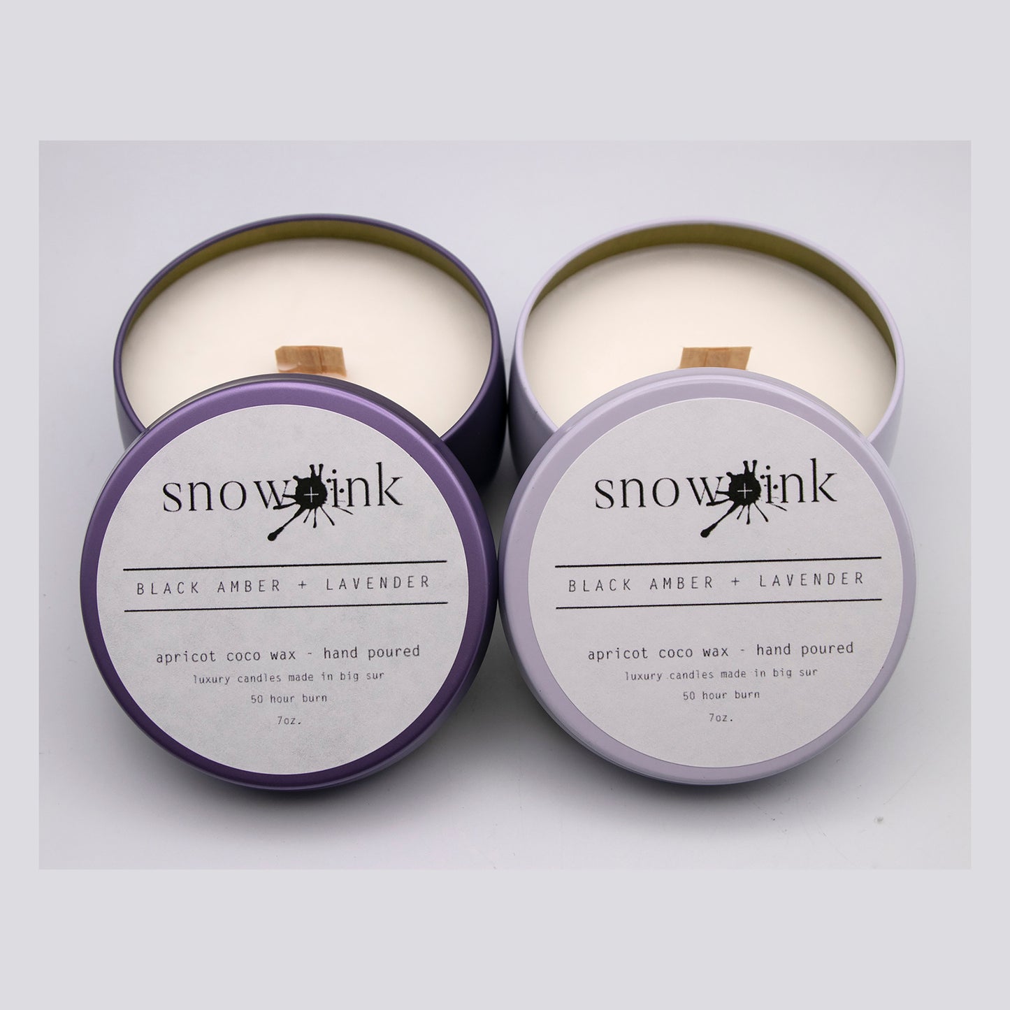 Black  Amber + Lavender Candle Tin
